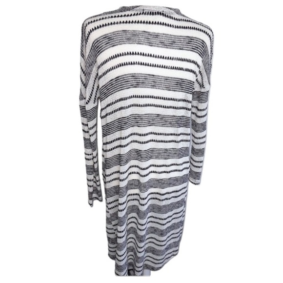 Promesa Navy Stripe Longline Duster cardigan Lightweight - Picture 4 of 11